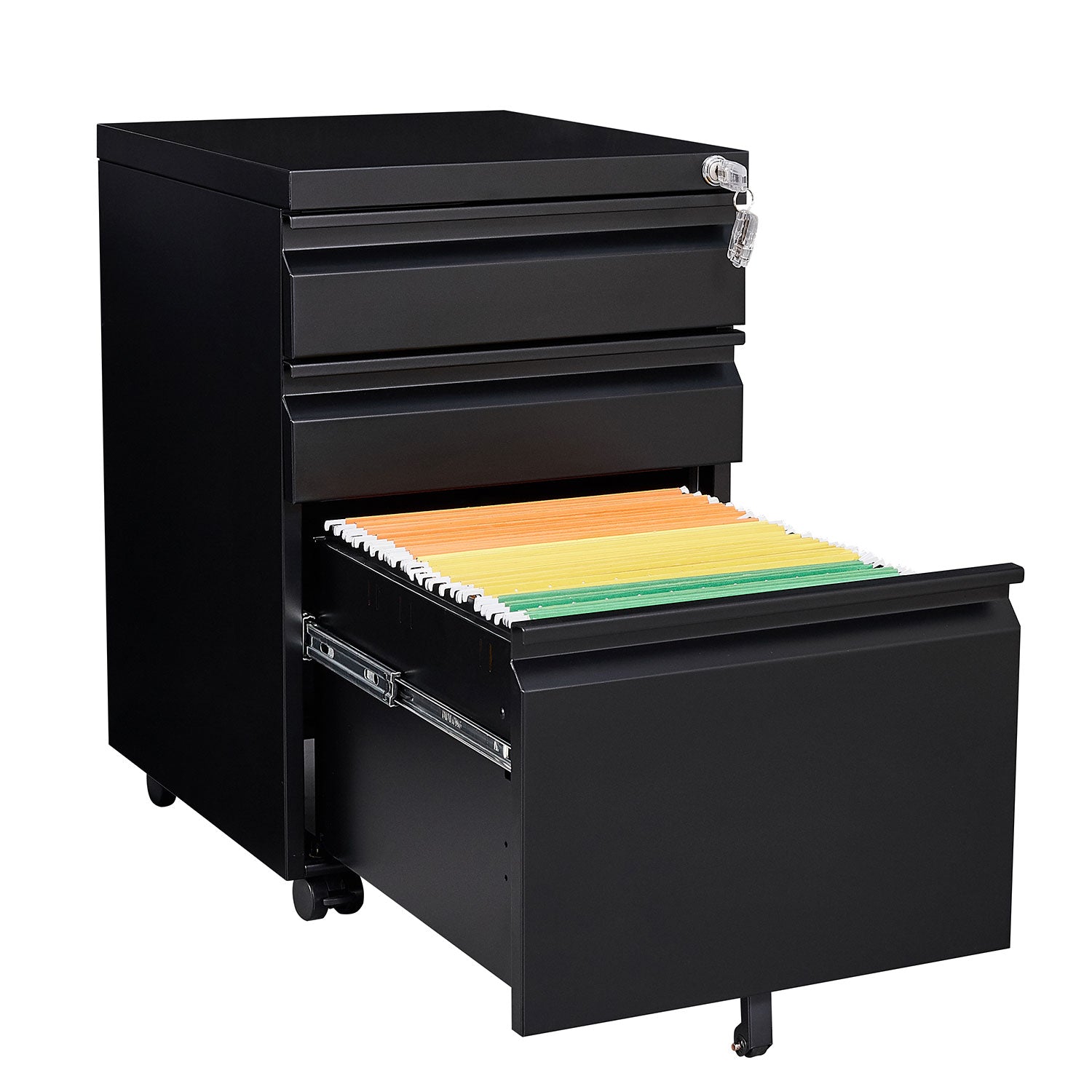 Maocao Hoom Black 3-Drawer 15.35-in File Cabinet