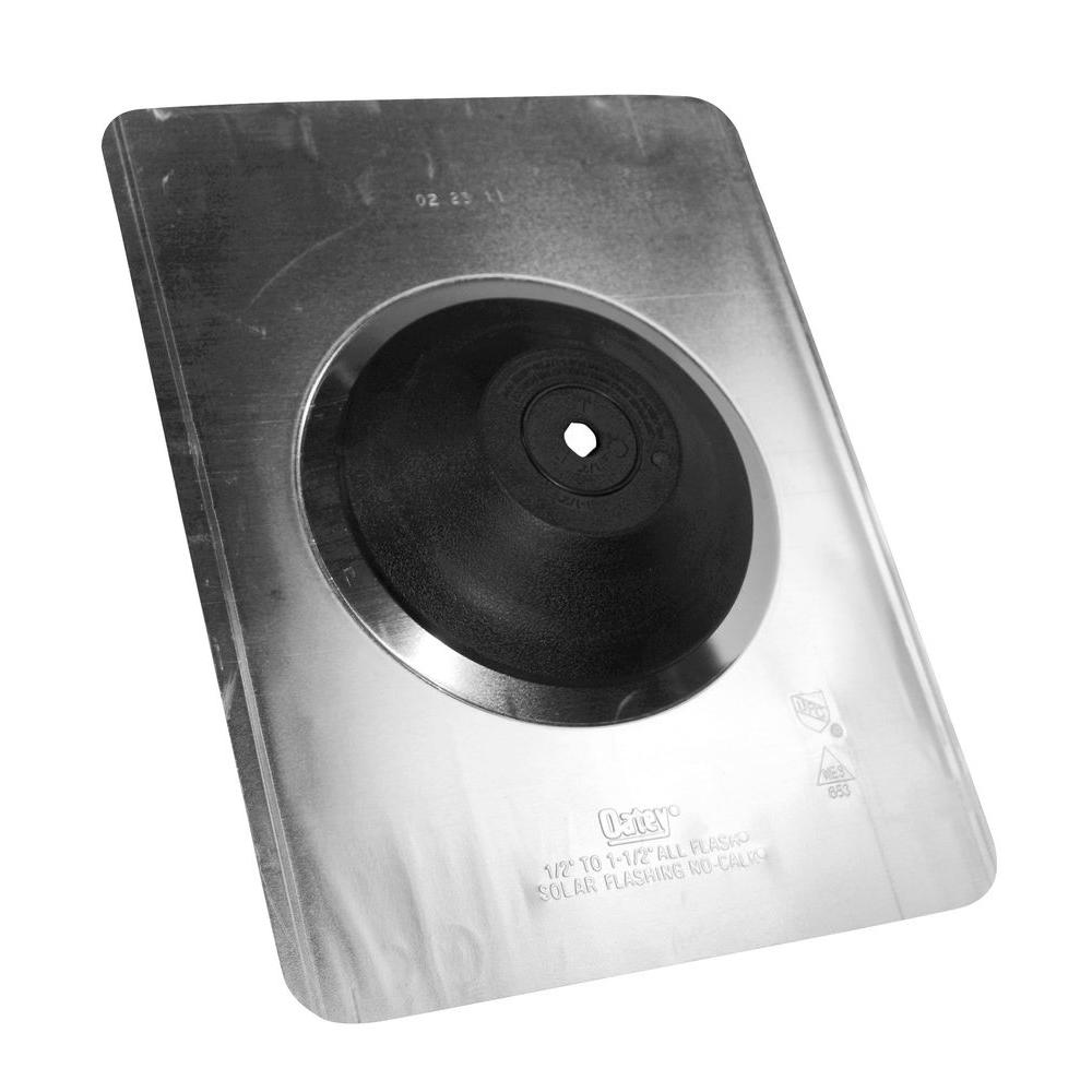 Aurora No-Calk 9-1/2 in. x 12-1/2 in. Solar Vent Pipe Roof Flashing with 1/2 in. - 1 in. Adjustable Diameter