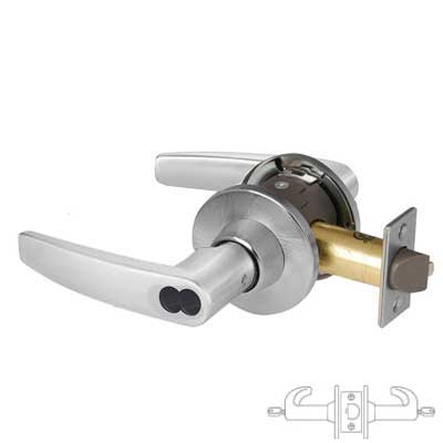 Sargent 28-70-11G38-OB-US26D Classroom Security Intruder T-Zone 11 Line Cylindrical Lock - SFIC IC Core, O Rose, B Lever, Satin Chrome