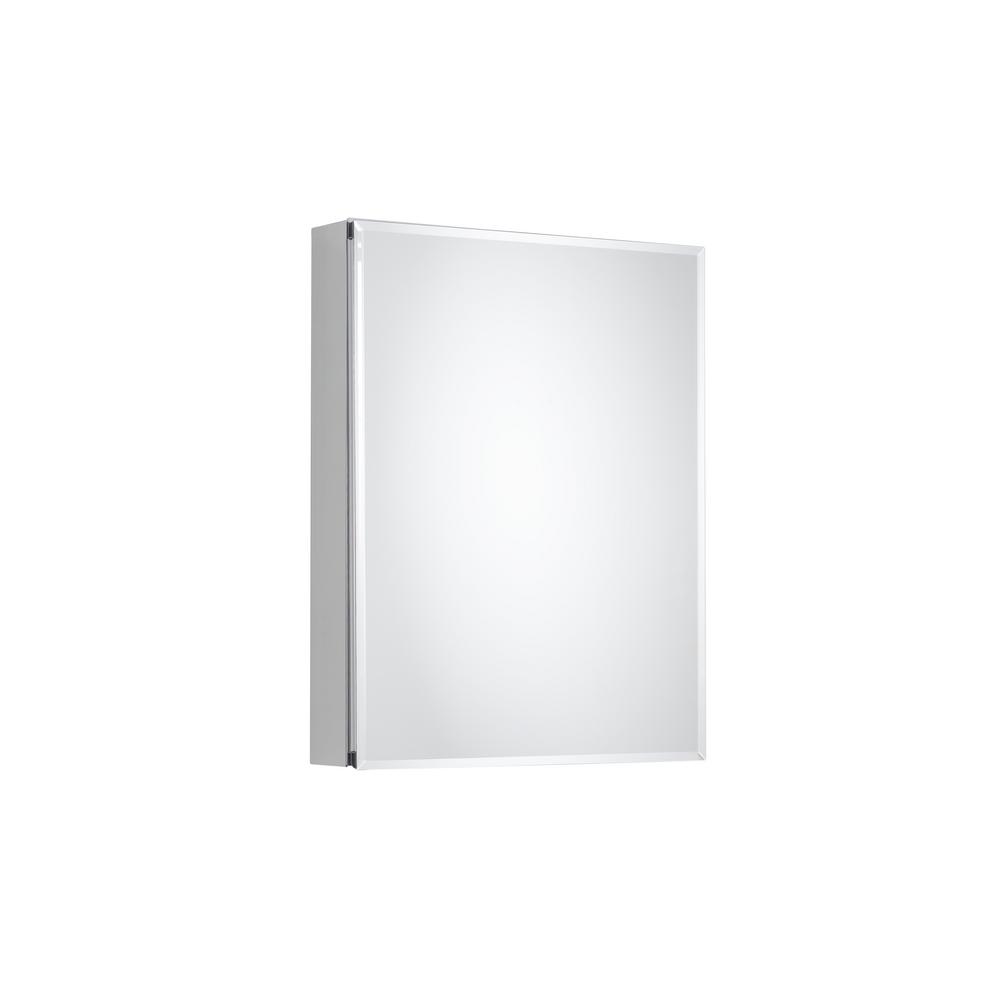 20 in. x 26 in. Recessed or Surface-Mount Bathroom Medicine Cabinet with Beveled Mirror in Silver