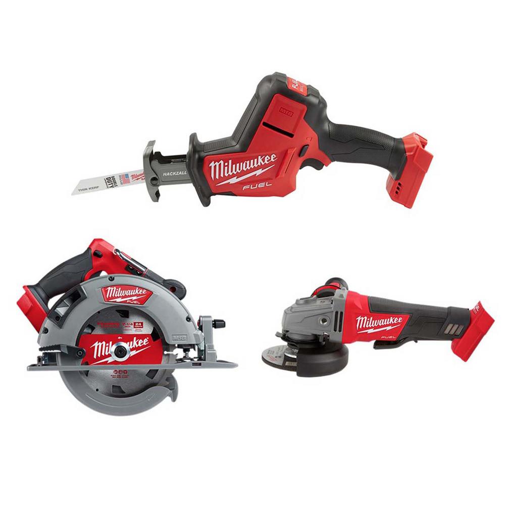 M18 FUEL 18-Volt Lithium-Ion Brushless Cordless HACKZALL Reciprocating Saw/Circular Saw/Grinder Combo Kit (3-Tool)