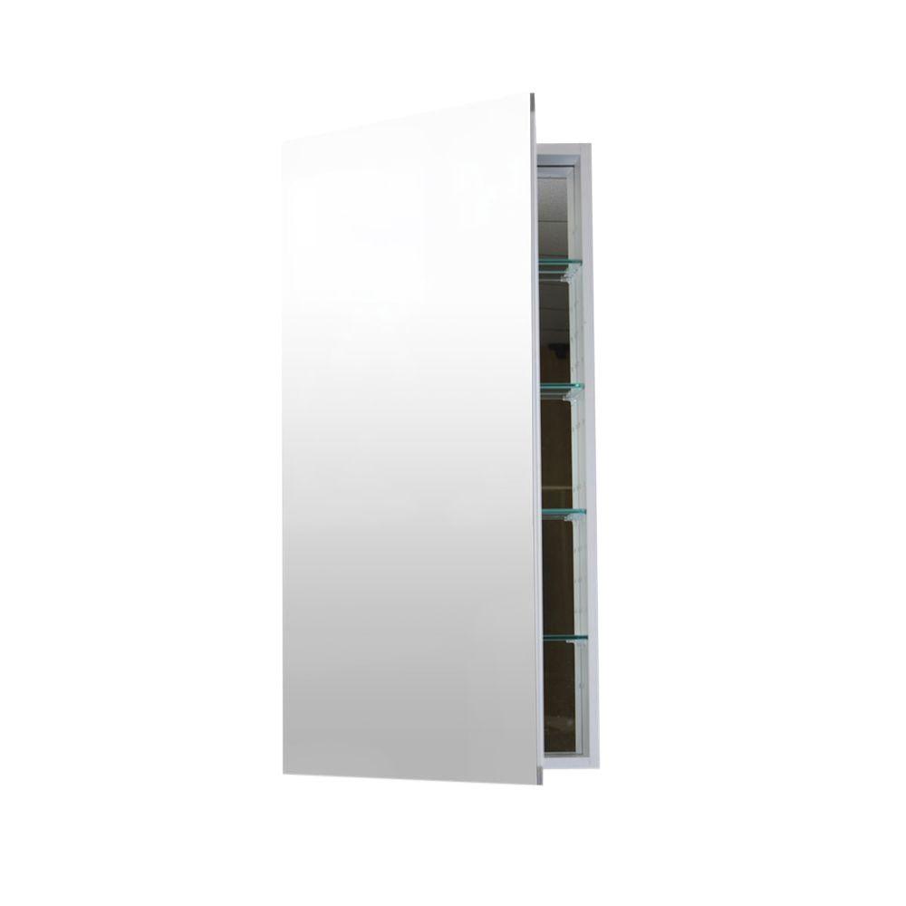 12 in. W x 30 in. H x 4 in. D Recessed or Surface Mount Medicine Cabinet in Aluminum