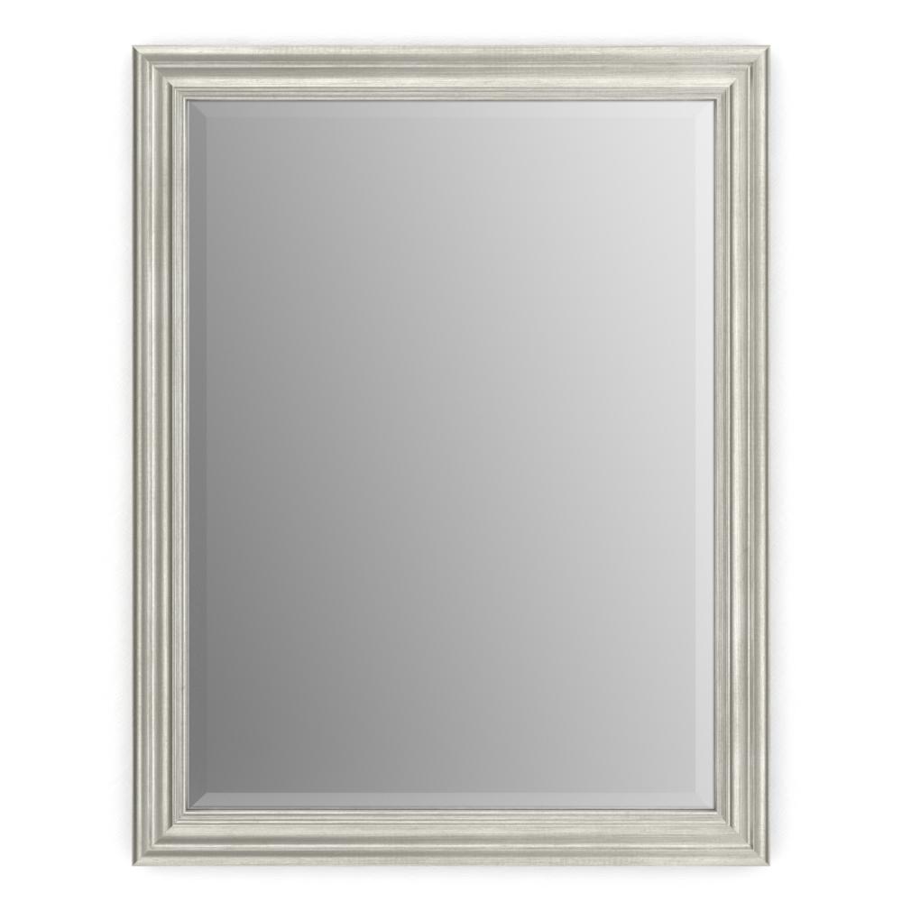 28 in. W x 36 in. H (M1) Framed Rectangular Deluxe Glass Bathroom Vanity Mirror in Vintage Nickel