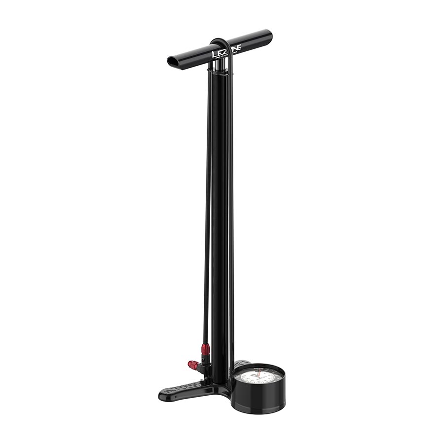 Lezyne CNC Aluminum Floor Pump with ABS-1 Pro Chuck | High-Pressure Bike Pump, 220 PSI, Accurate Gauge, Dual Valve Compatibility, Durable & Stylish