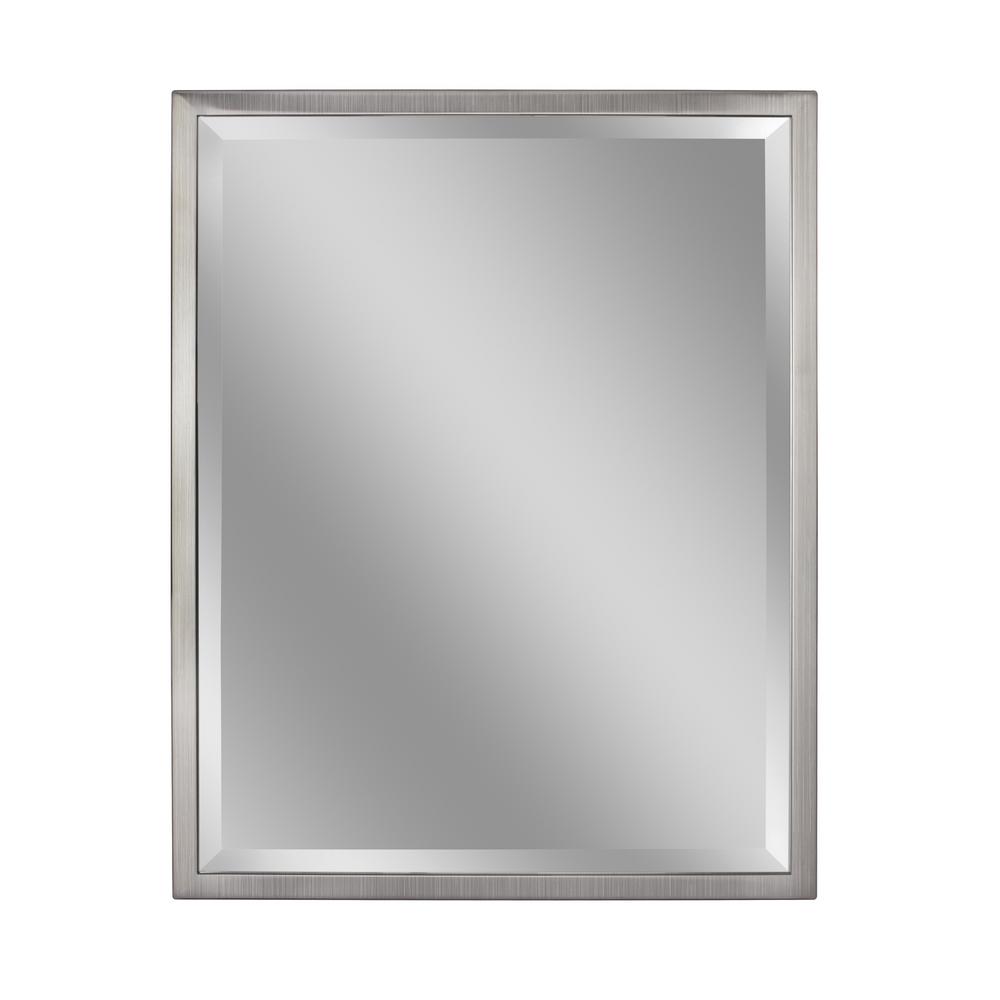 24 in. W x 30 in. H Classic 1 in. W Metal Frame Wall Mirror in Brush Nickel