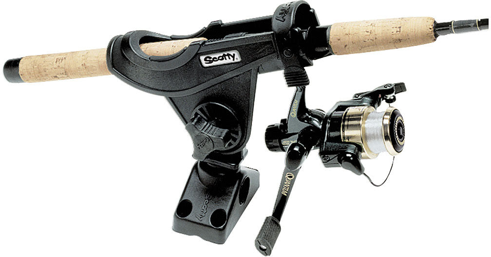 Versatile Scotty Baitcaster & Spinning Rod Holders with Mounting Options — Durable, Cushioned, Quick-Release Design for Secure, Easy Access Fishing Gear