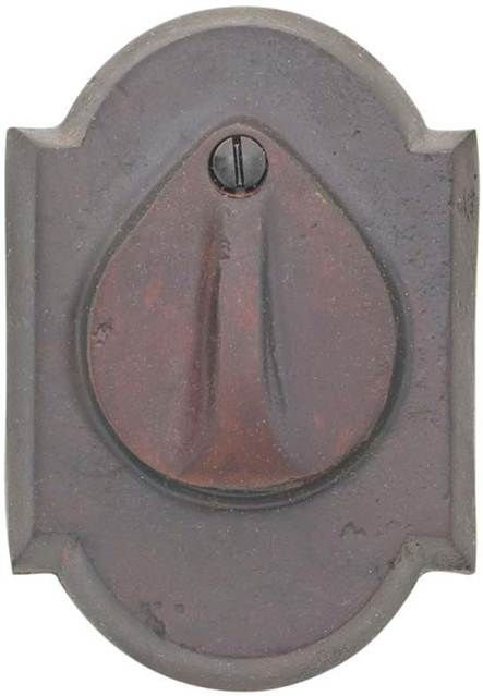 Emtek 8457MB # 1 Plate and Flap Single Cylinder Deadbolt Medium Bronze Finish