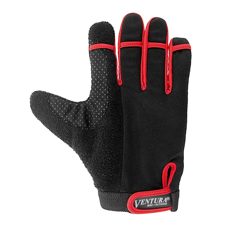 Ventura Full Finger Touch Full Finger Gloves, Red, L, Pair