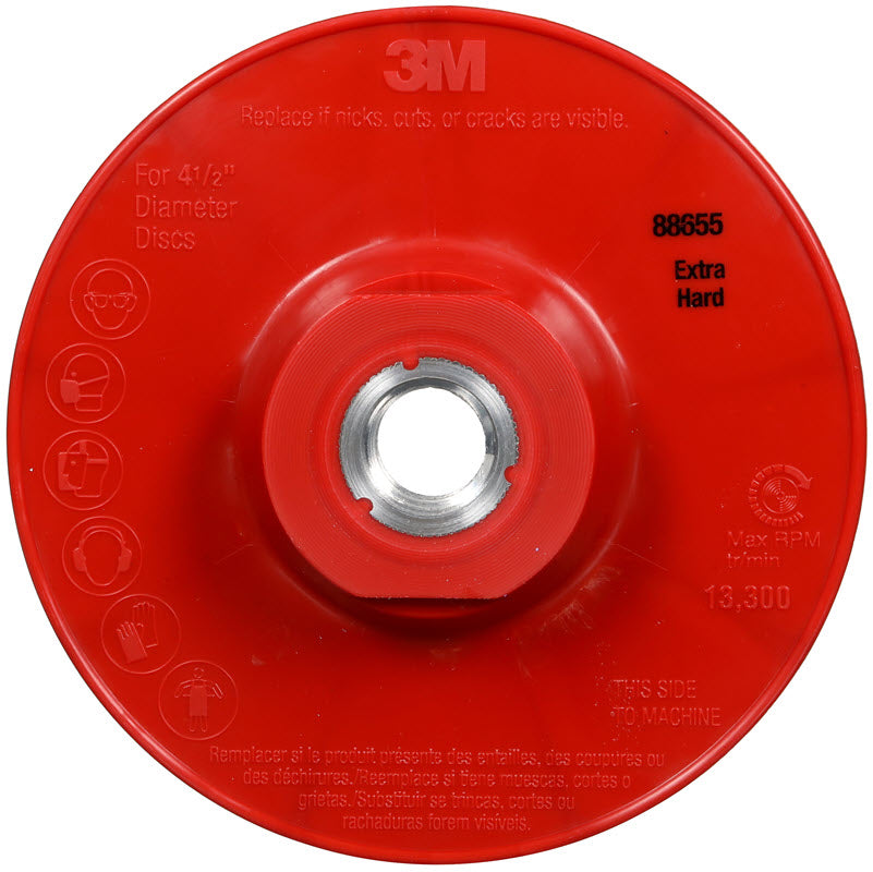 3M Disc Back-Up Pad - 4 1/2" Ribbed, Extra Hard 88655