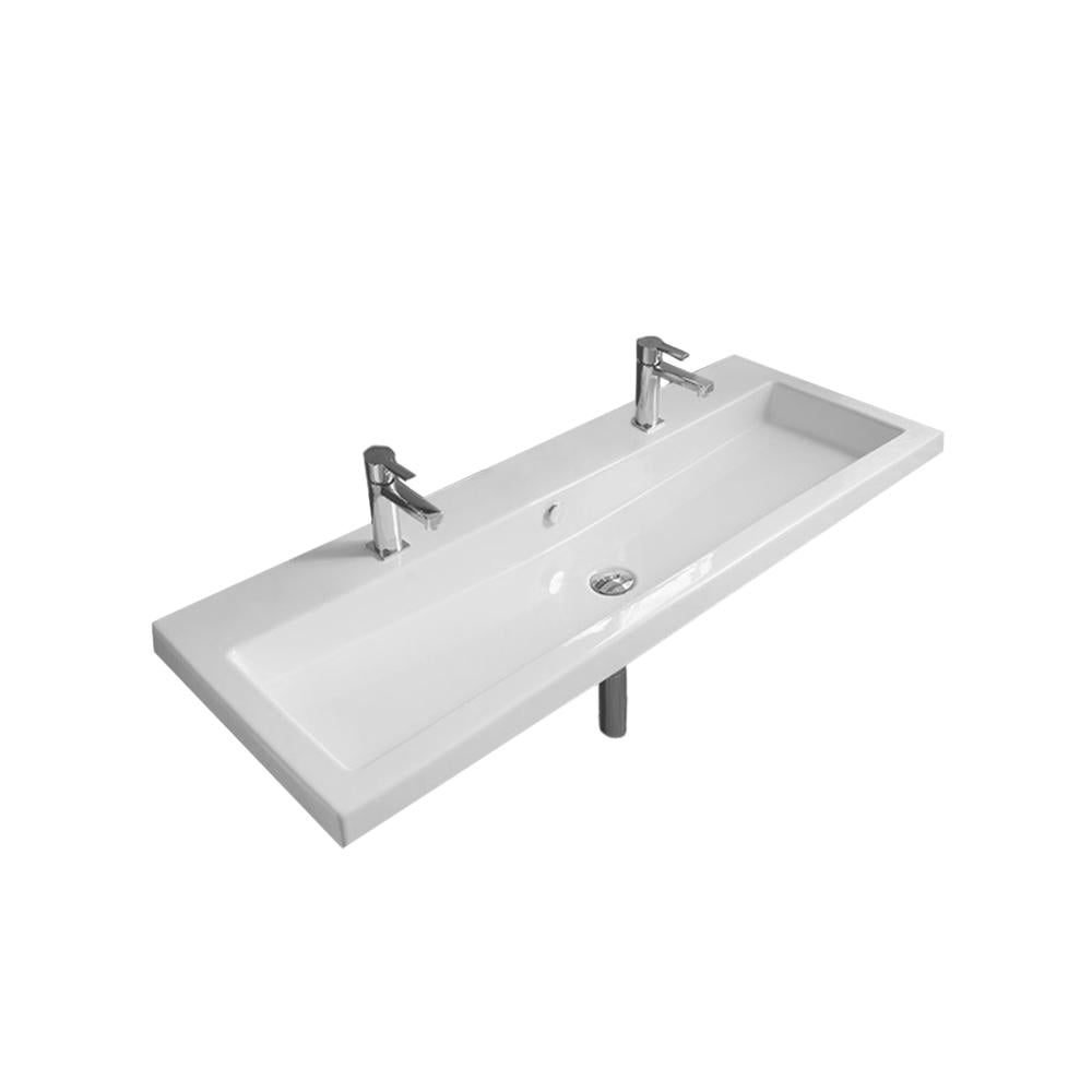 Nameeks Cangas Wall Mounted Ceramic Bathroom Sink in White