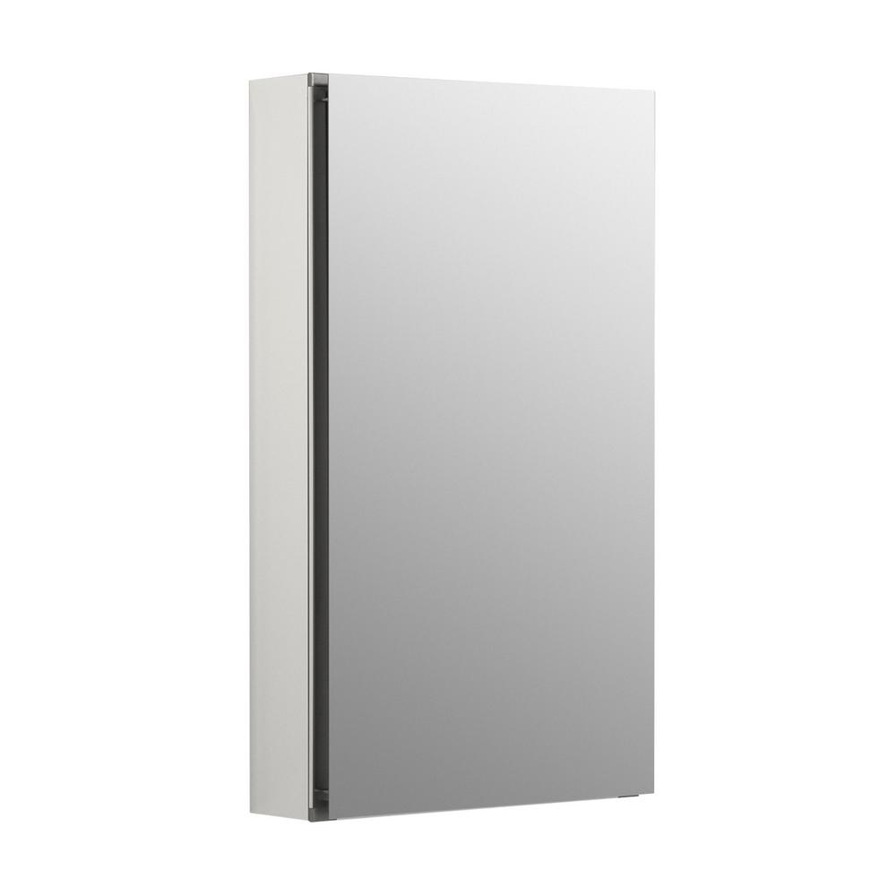 15 in. x 26 in. Recessed or Surface Mount Medicine Cabinet in White Powder-Coat Aluminum