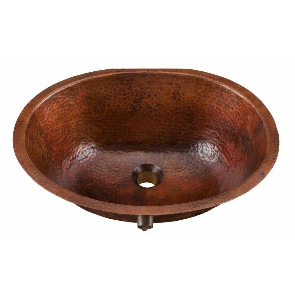 SINKOLOGY Freud 19 in. Undermount Solid Copper Bathroom Sink in Aged Copper