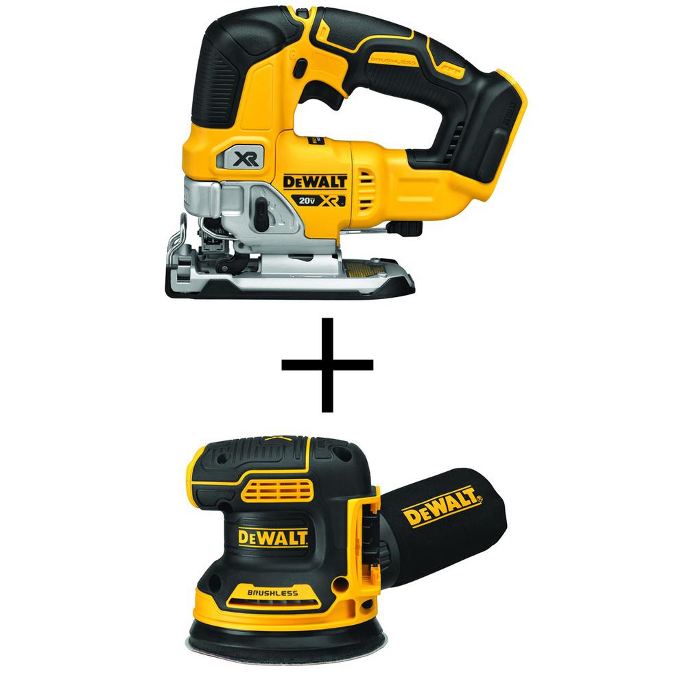 20-Volt MAX XR Li-Ion Cordless Brushless Jigsaw (Tool-Only) with Bonus Brushless 5 in. Random Orbital Sander (Tool-Only)