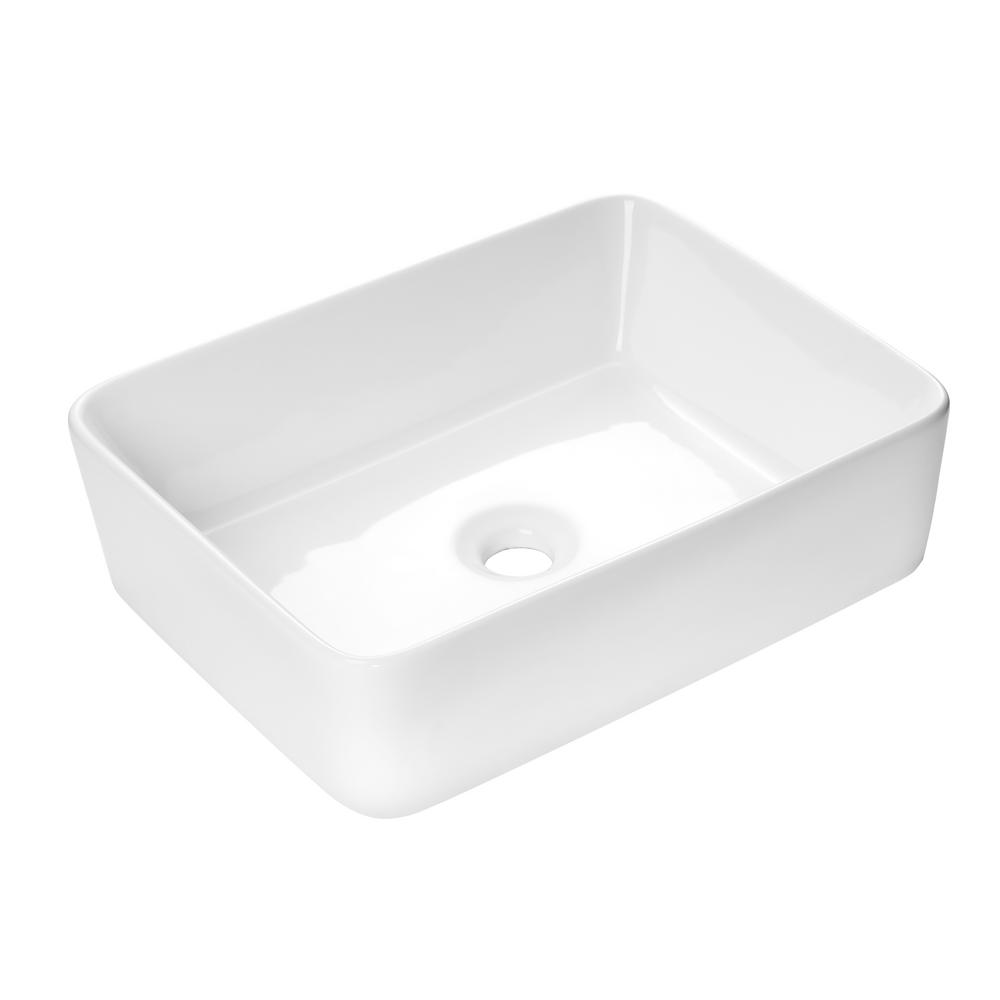 Dyconn 19.3 in. x 14.76 in. Vessel Sink in White