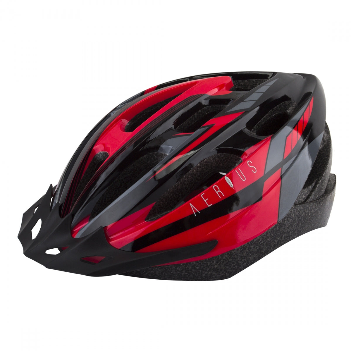 Bike Helmet Aerius V19-Sport All-Purpose In-Mold Head Lock Fit Black/Red Medium/Large