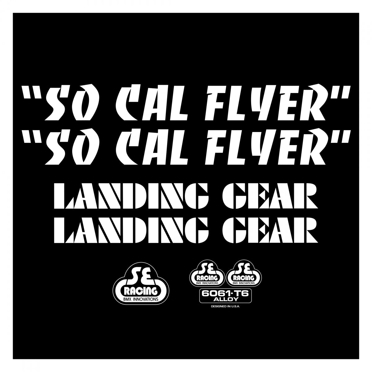 Se Bikes Socal Flyer Decal Set SoCal Flyer White