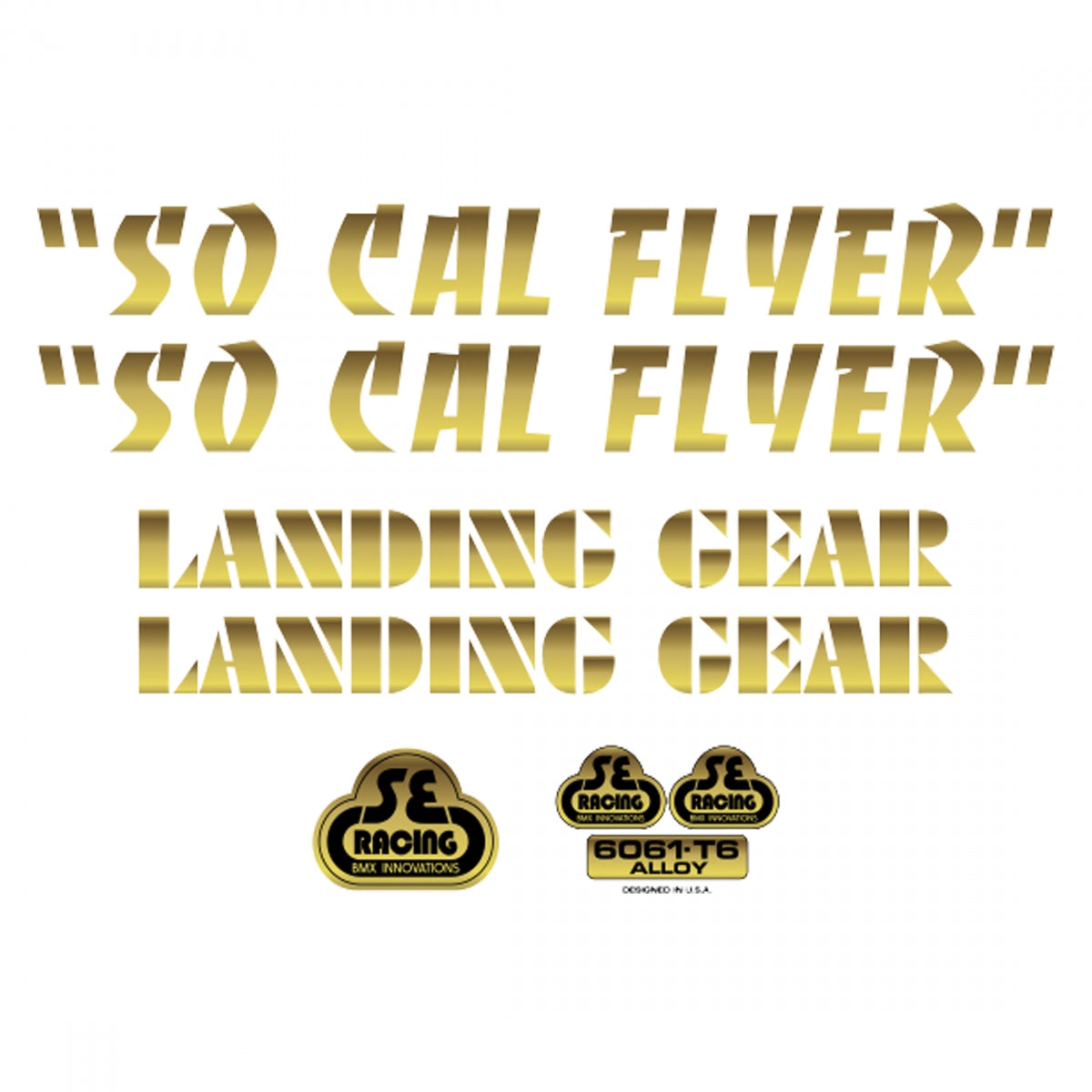 Se Bikes Socal Flyer Decal Set SoCal Flyer Gold