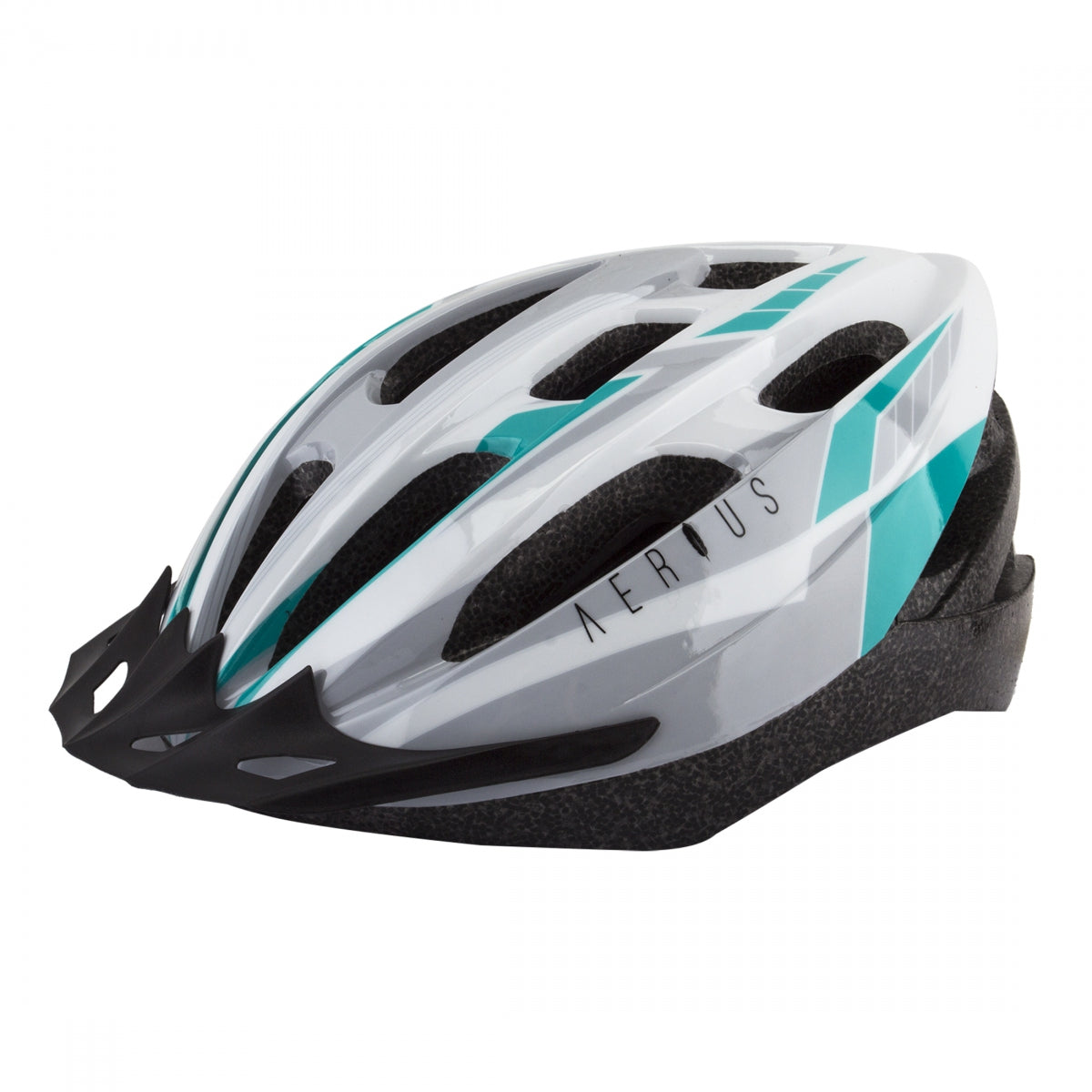 Bike Helmet Aerius V19-Sport All-Purpose In-Mold Head Lock System Silver/Turquoise XL