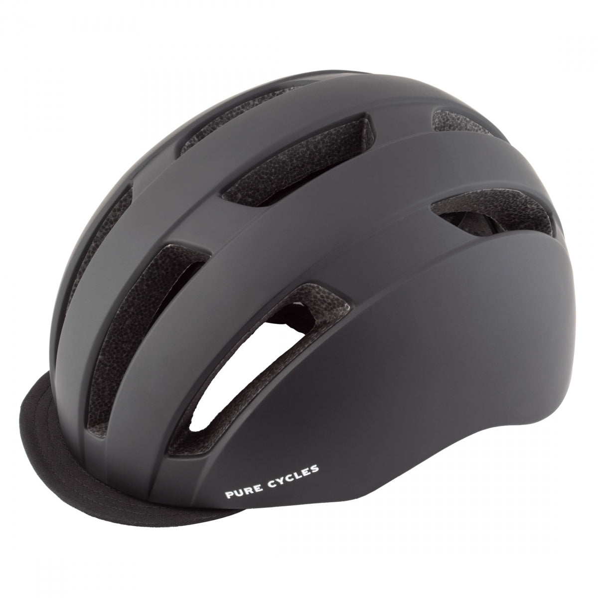 Road Bike Helmet Pure Cycles Commute MD 20-1/2in to 22-1/2in (52 to 57 cm) Black Urban