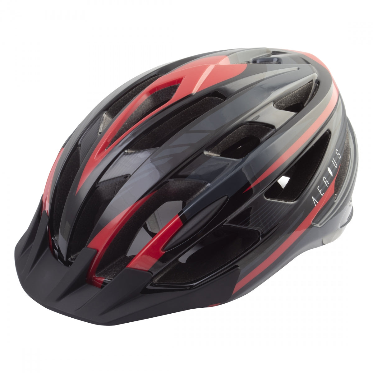 Road Bike Helmet Aerius V23-Sport LG/XL 22-3/4 to 24in (58 to 61 cm) Black/Red All Purpose