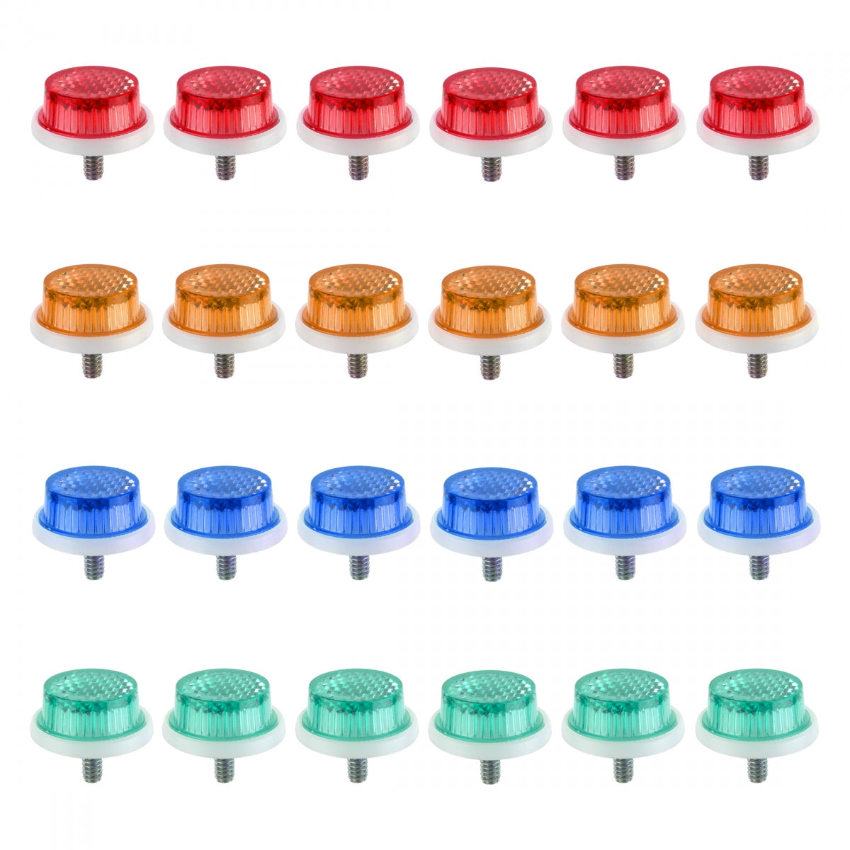 Sunlite 1in Reflectors Assorted Colors – Durable Bicycle Security Safety Reflectors with Wing Nut, 24-Pack for Bikes & Cycling Visibility