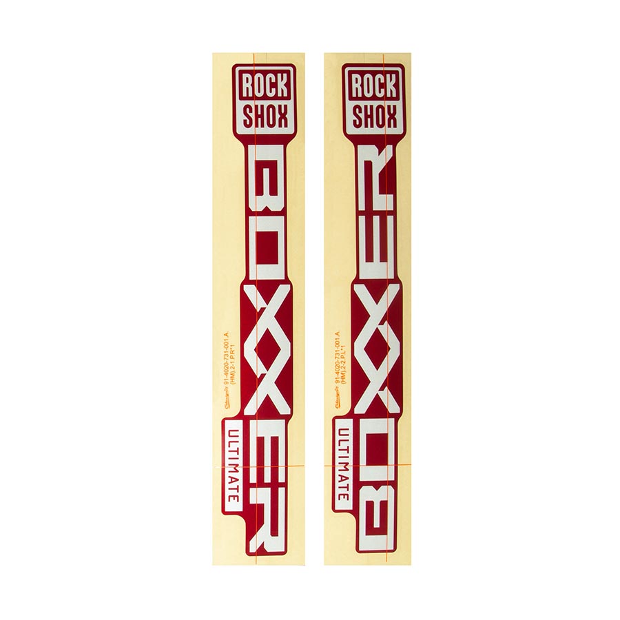 RockShox BoXXer Ultimate D1 Decal Kit - Custom Silver Fork Stickers for 38mm Suspension, Enhanced Styling & Compatibility for 27/29 MTB Forks