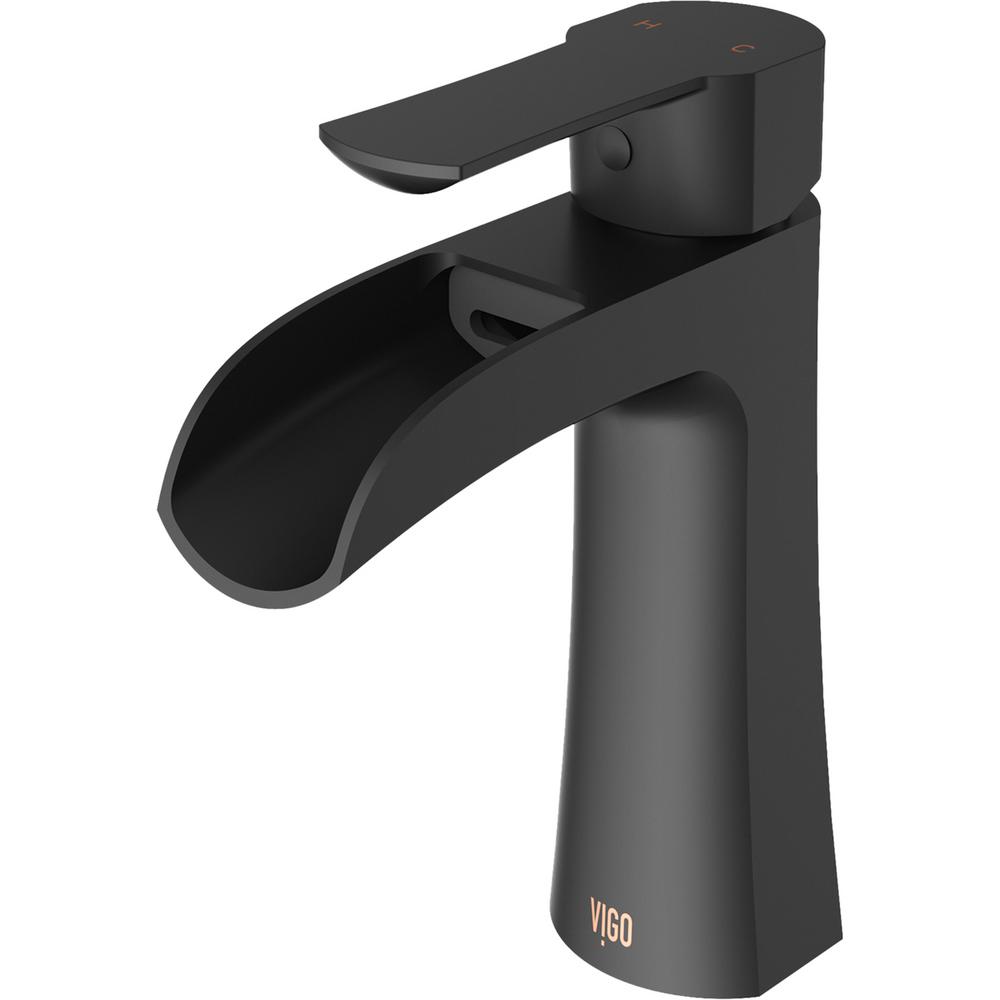 Paloma Single Hole Single-Handle Bathroom Faucet in Matte Black