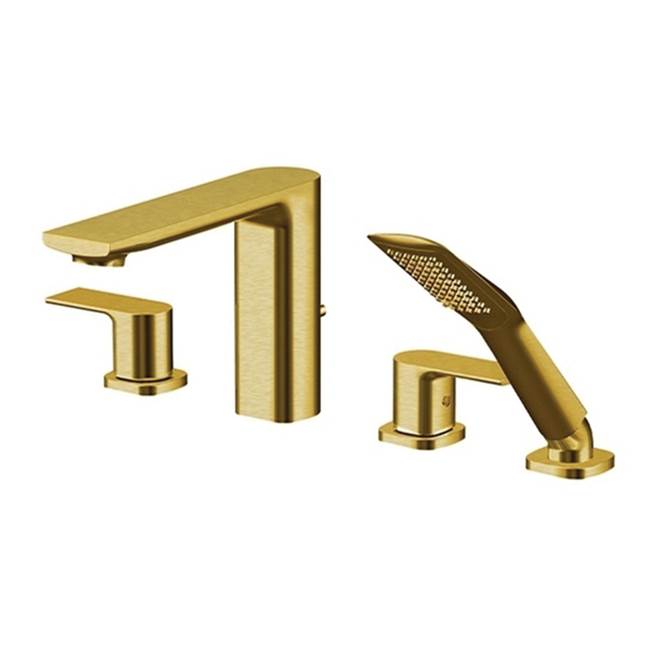 Aquabrass ABFB15018 15018 Midtown 4 Pce DeckMount Tub Filler with Handshower