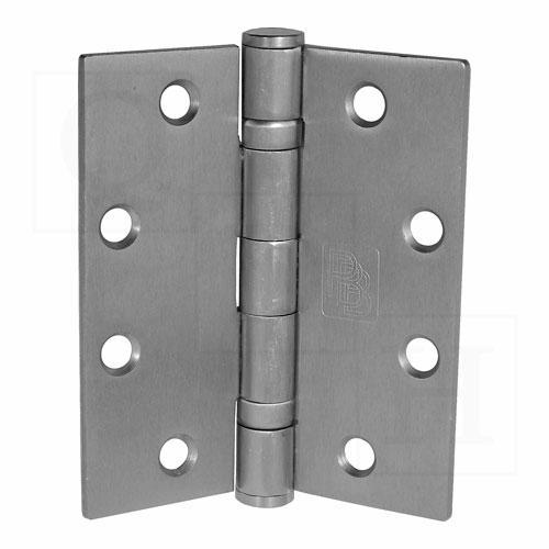 PBB BB51-4-4-US32D-NRP 5-Knuckle Full Mortise Standard Weight Ball Bearing Hinge, 4" x 4", Non-Removable Pin, US32D/630 Stainless Steel