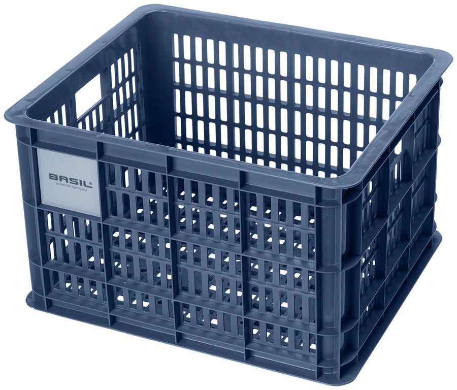 Bike Basket Basil Crate - Medium, 29.5L, Recycled Plastic, Bluestone