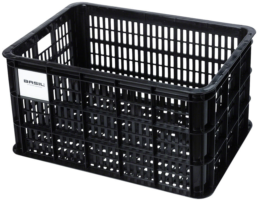 Bike Basket Basil Crate - Large, 40L, Recycled Plastic, Black