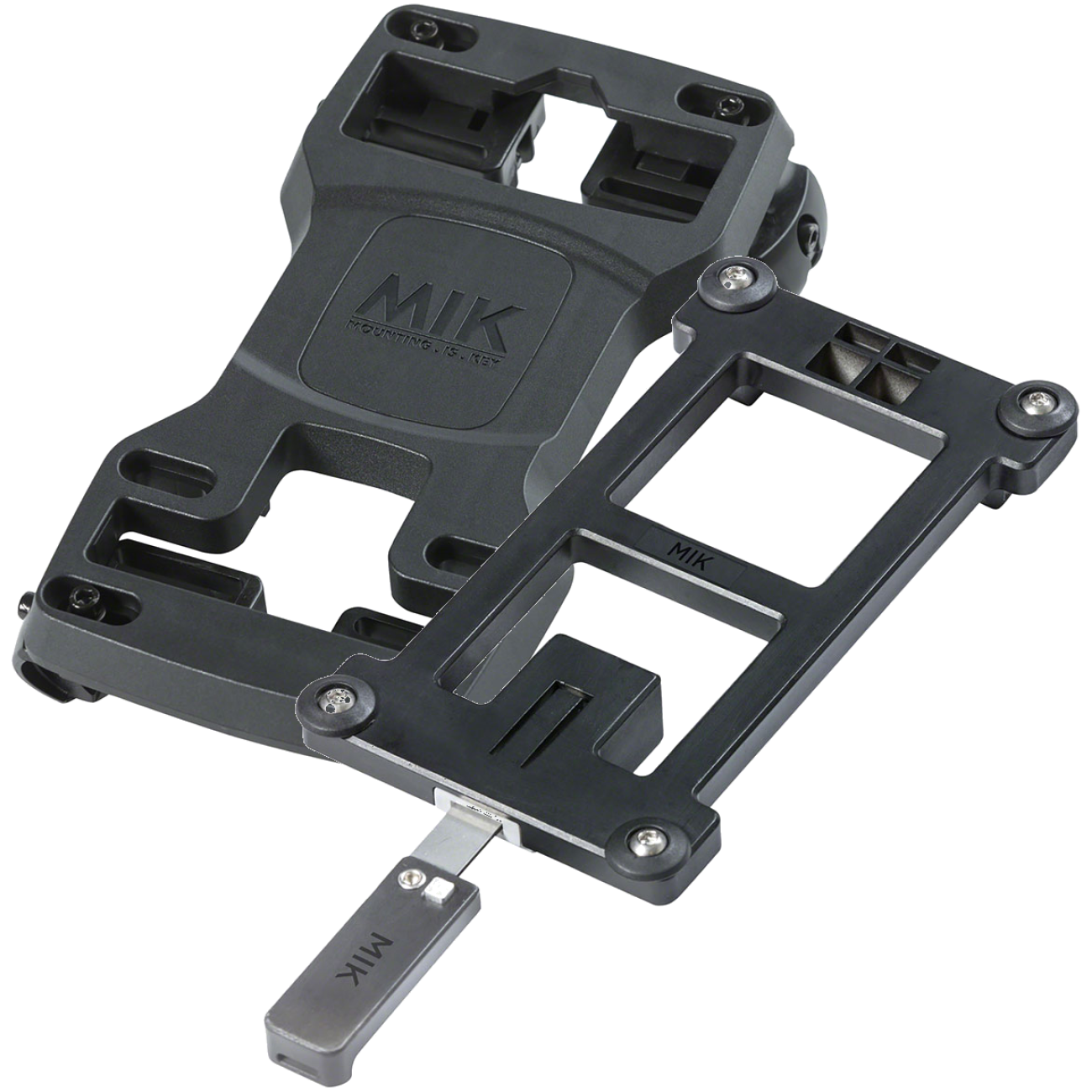 Basil MIK Carrier Plate & Adaptor Set Durable Black Mounting System for Secure Bike Bag & Basket Attachment
