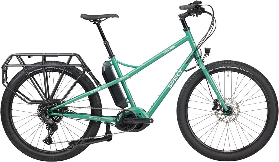 Surly Skid Loader Cargo Ebike - 27.5'', Steel, Illegal Smile Green, Small
