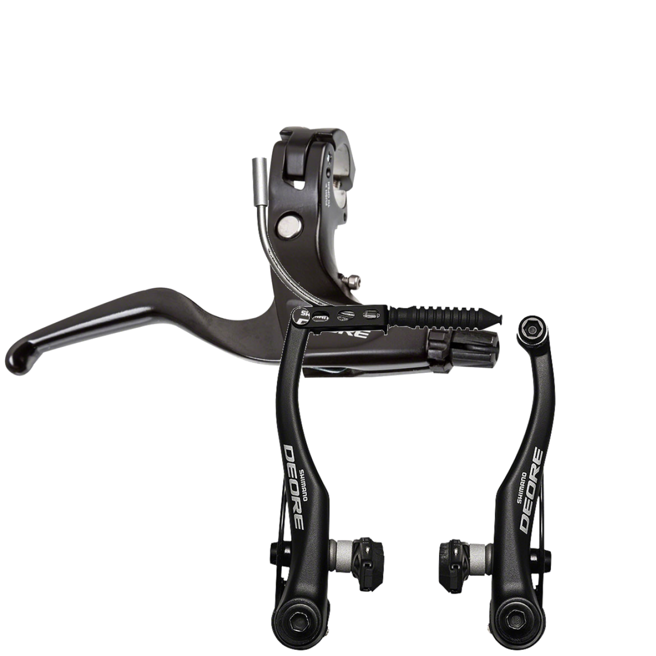 Shimano Deore Long Pull V-Brake & Right Lever Combo Black, I-Spec B, High-Performance Bicycle Brake Set