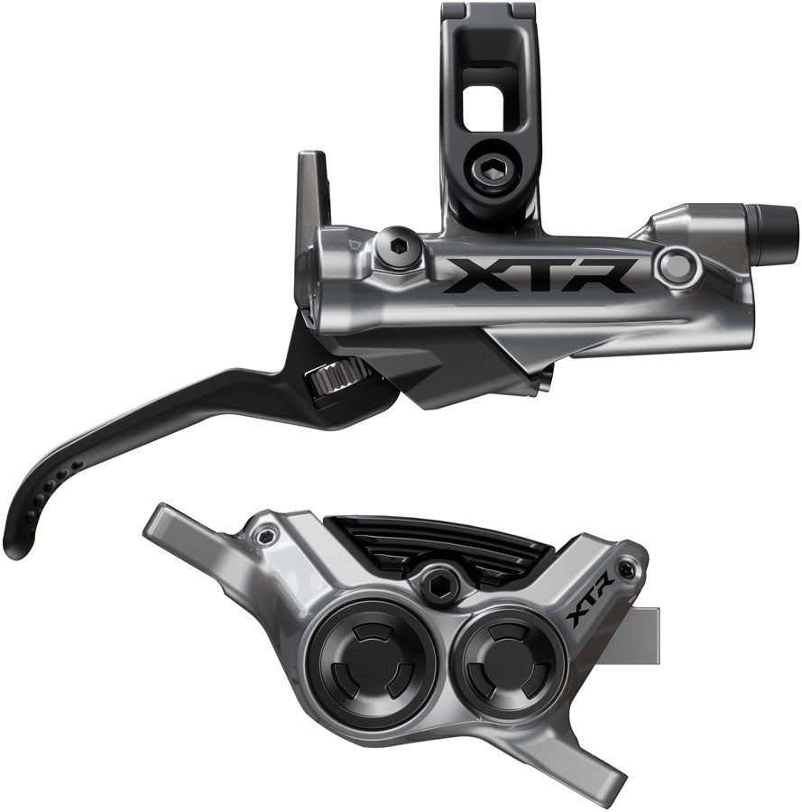 Shimano XTR M9220 Enduro Disc Brake and Lever - Right/Rear, Post Mount, 4-Piston Caliper, SM-BH90-SBM Hose, Finned Metal
