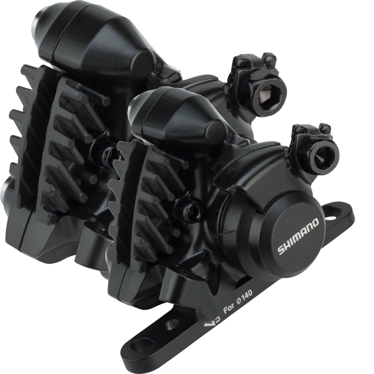 Shimano BR-RS305 Flat-Mount Disc Brake Calipers with Resin Pads Front & Rear, Drop/Flat-Bar Compatible, Black