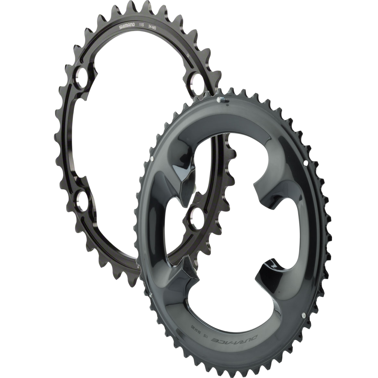 Shimano Dura-Ace R9100 34t & 50t Chainrings Bundle - 11-Speed, Aluminum, Hollowglide Technology
