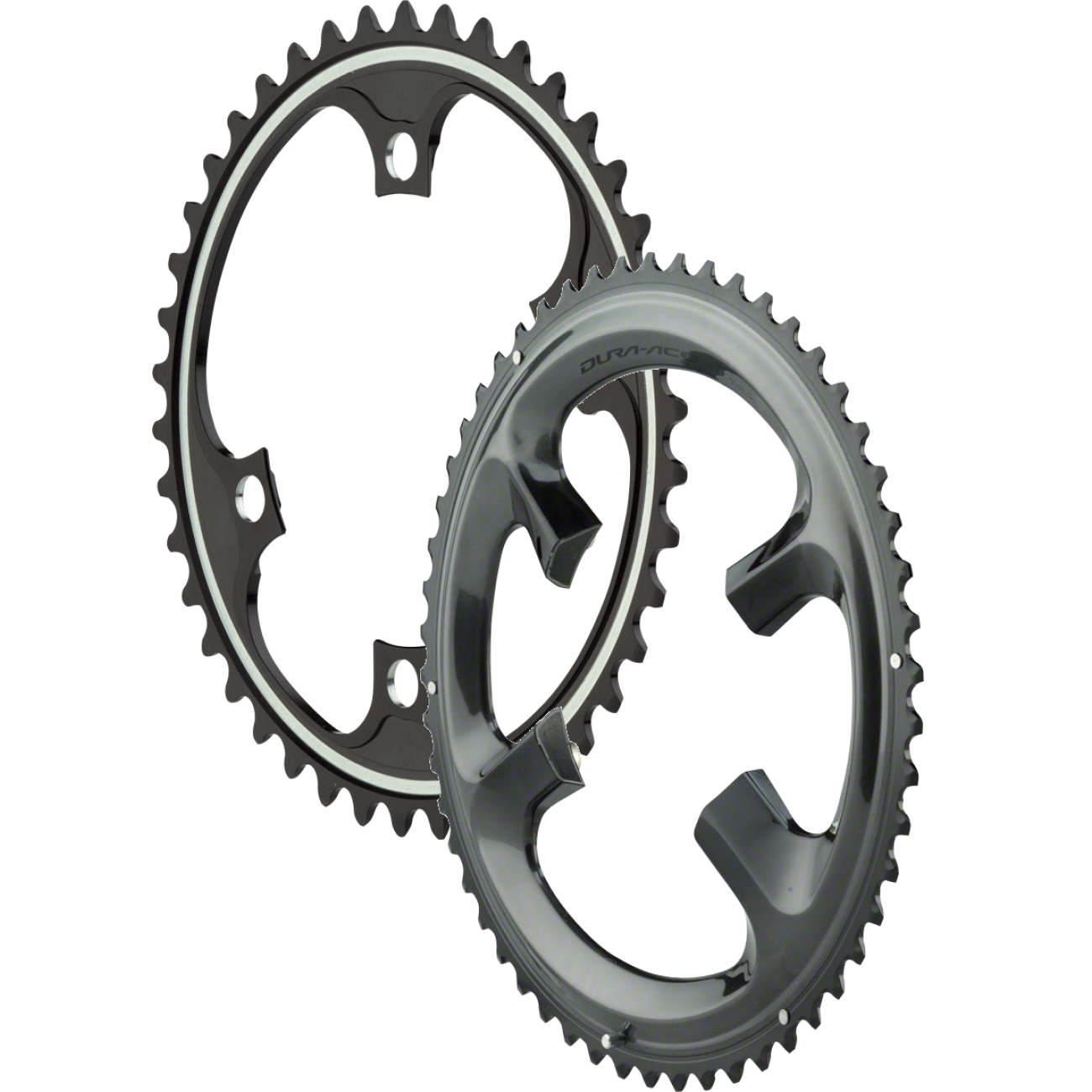 Shimano Dura-Ace R9100 11-Speed Aluminum Chainrings Bundle 42t & 54t, Hollowglide Tech, Black