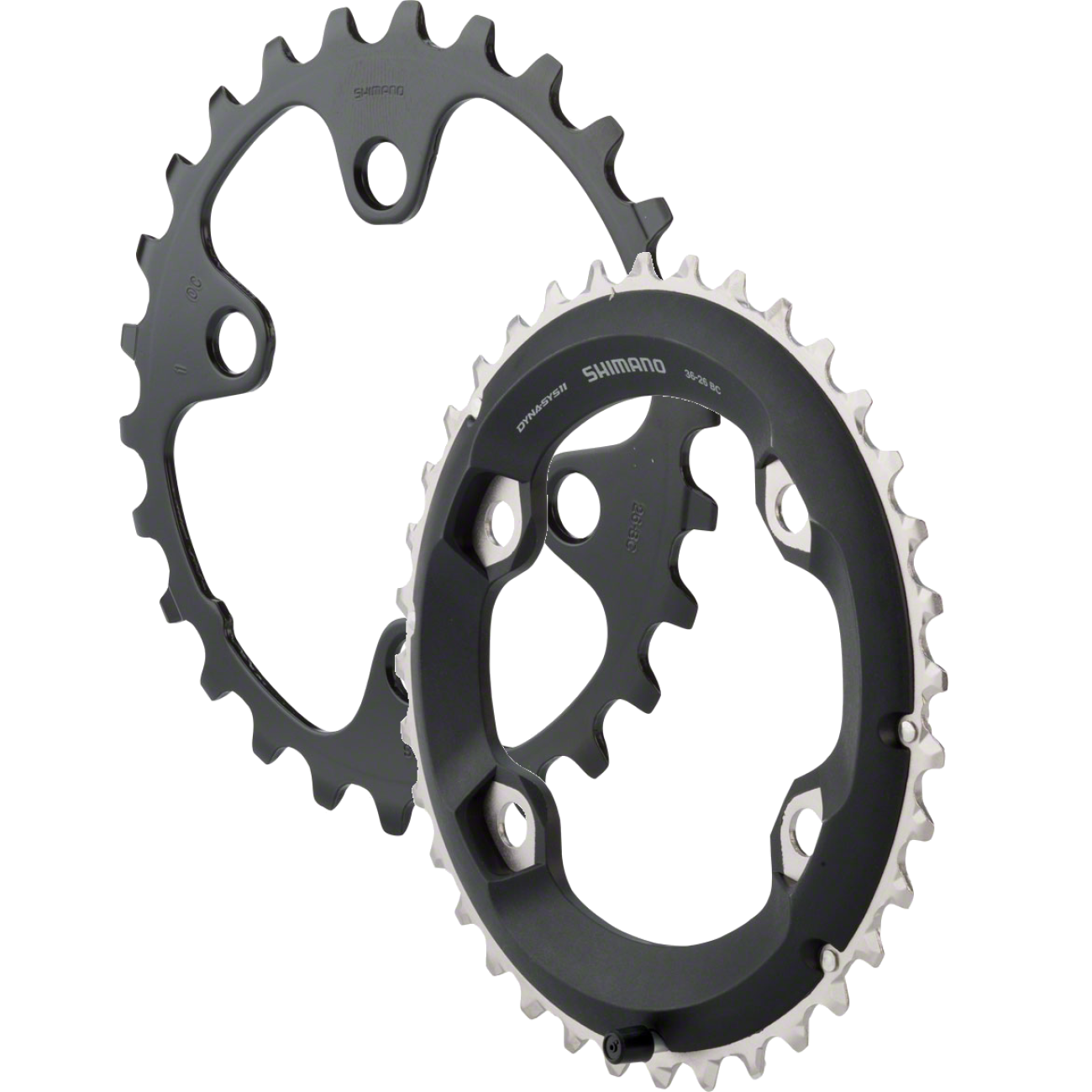 Shimano SLX M7000-11 26t & 36t Alloy Chainrings Set 11-Speed, Black, 64/96 BCD, Durable Performance