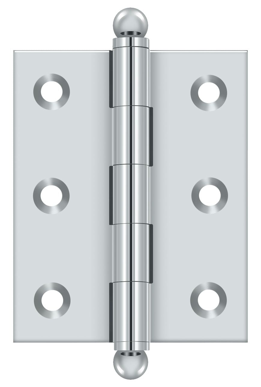 Deltana CH2520U26 2-1/2" x 2" Hinge; with Ball Tips; Bright Chrome Finish