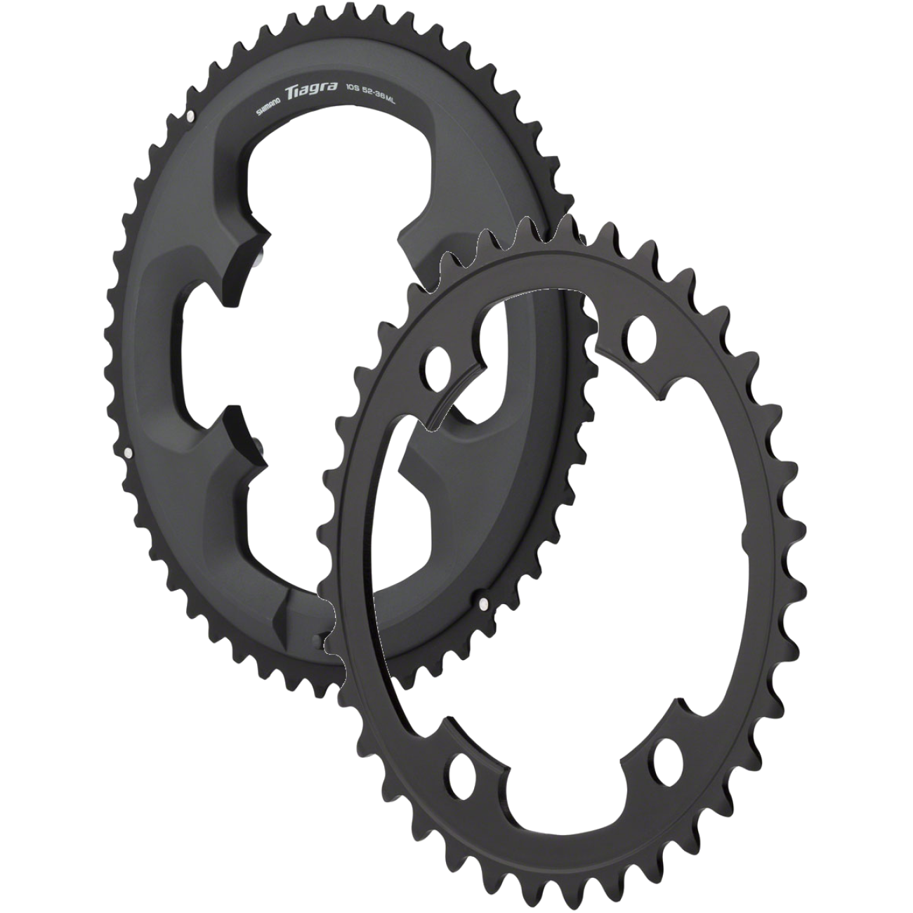 Shimano Tiagra FC-4700 52t & 36t Chainrings Set 110 BCD Asymmetric, Black, 10-Speed Road Cycling Components