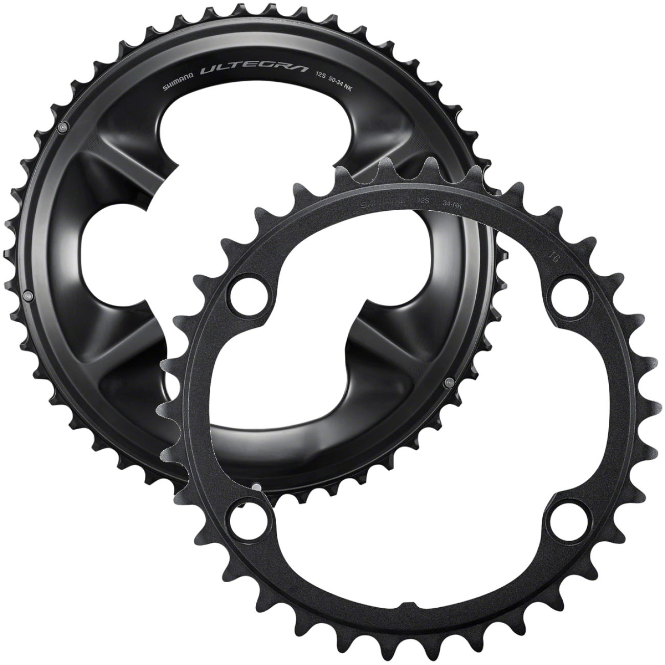 Shimano Ultegra R8100 12-Speed Chainrings Kit 50t & 34t Asymmetric Aluminum, High-Performance Cycling Components
