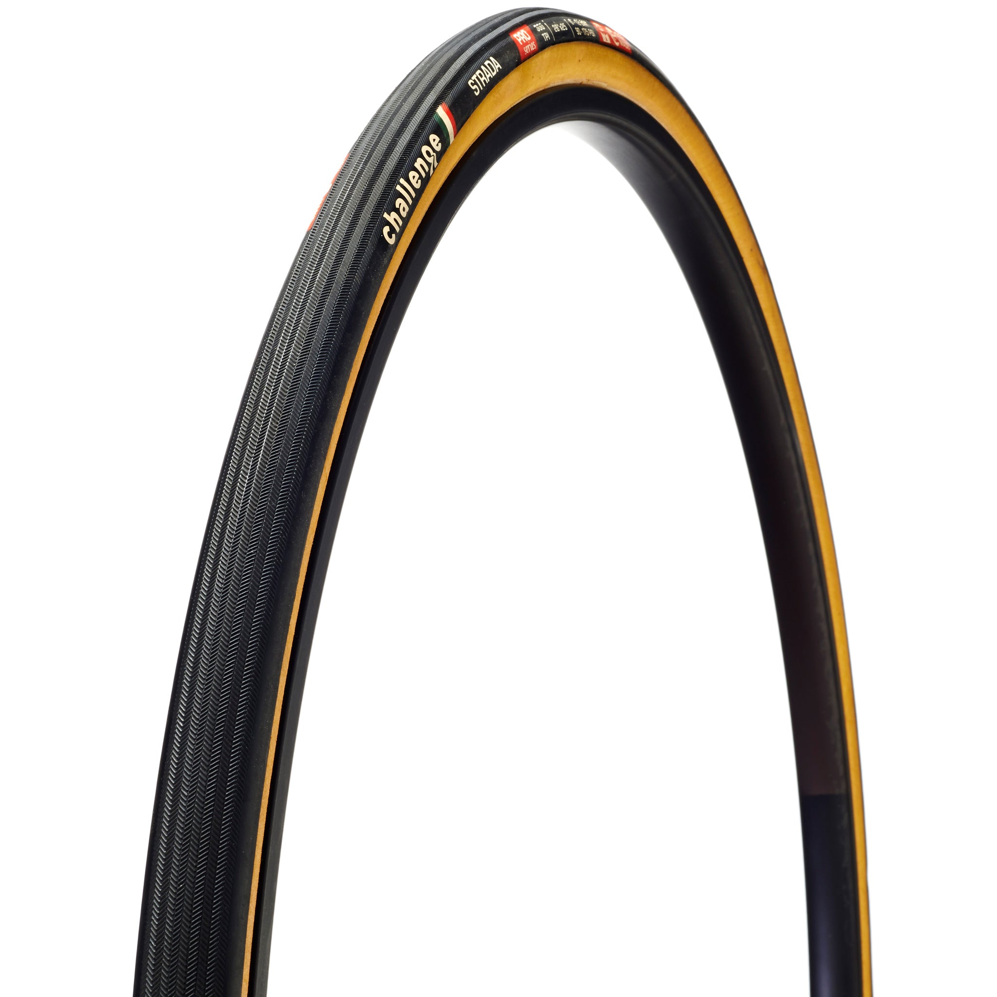 Challenge Tire Strada Pro Tubular Road Tire 700x25 - Smooth, Puncture-Resistant, High-Performance Cycling Tire for Racing & Rough Roads