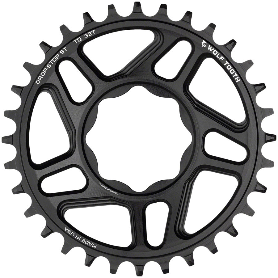 Wolf Tooth Trek TQ Direct Mount Chainrings – Drop-Stop ST, Aluminum, Lightweight, E-Bike Compatible, 30T & 32T Options, Black, Innovative Chainring Technology