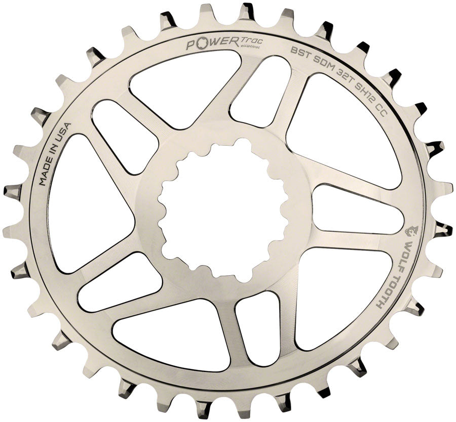 Wolf Tooth Elliptical Chainring 32t SRAM Direct Mount 12-Spd Hyperglide+ Alloy
