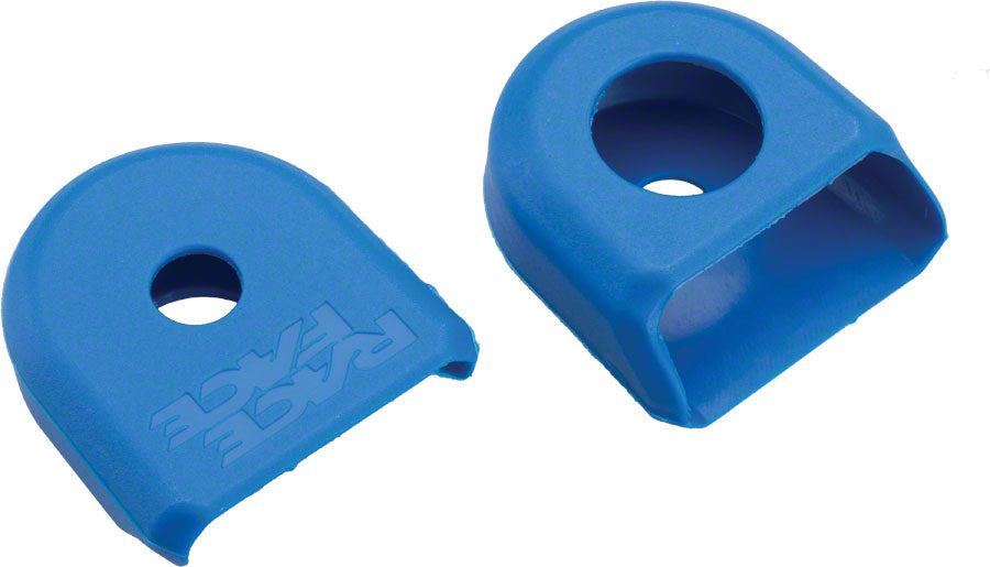 RaceFace Crank Boots for Carbon Cranks – Protective Rock Debris Shields for SRAM, Shimano Saint, FSA, and More (2-Pack, Blue & Black)