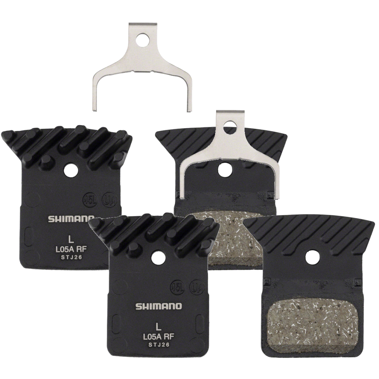 Shimano L05A-RF Resin Disc Brake Pad & Spring Bundle Alloy Finned Back, Wear-Resistant, Quiet, Durable Bike Brake Accessories