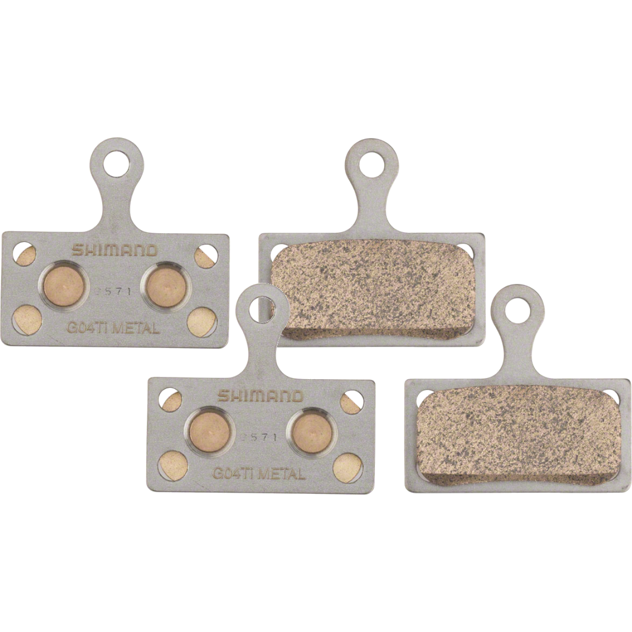 Shimano G04TI-MX Metal Disc Brake Pads & Springs - Titanium Back Plate, High-Performance, Water-Resistant Cycling Brake Components