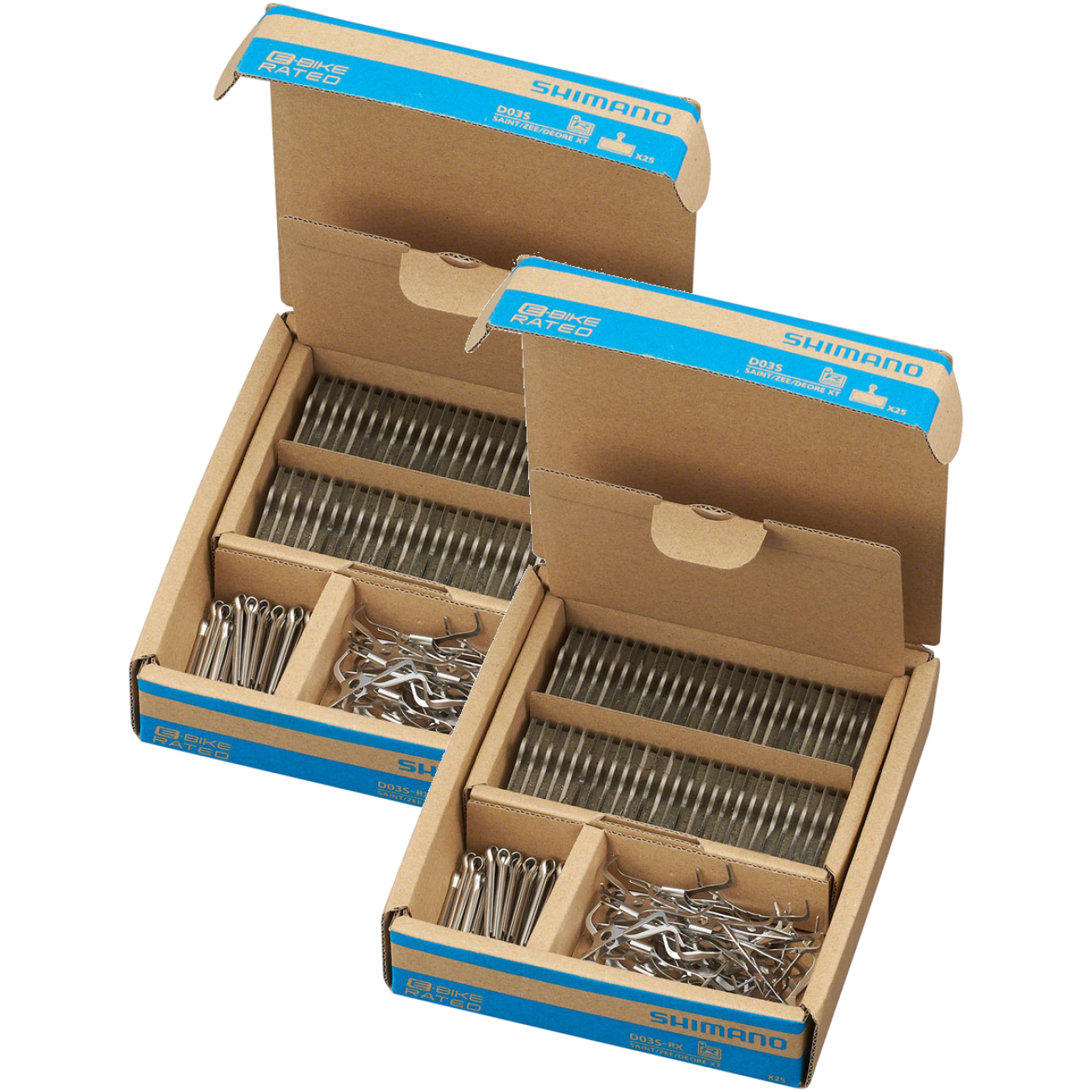 Shimano D03S-RX Resin Disc Brake Pads with Springs - High-Performance, Wear-Resistant, Stainless Steel Backplate Bundle