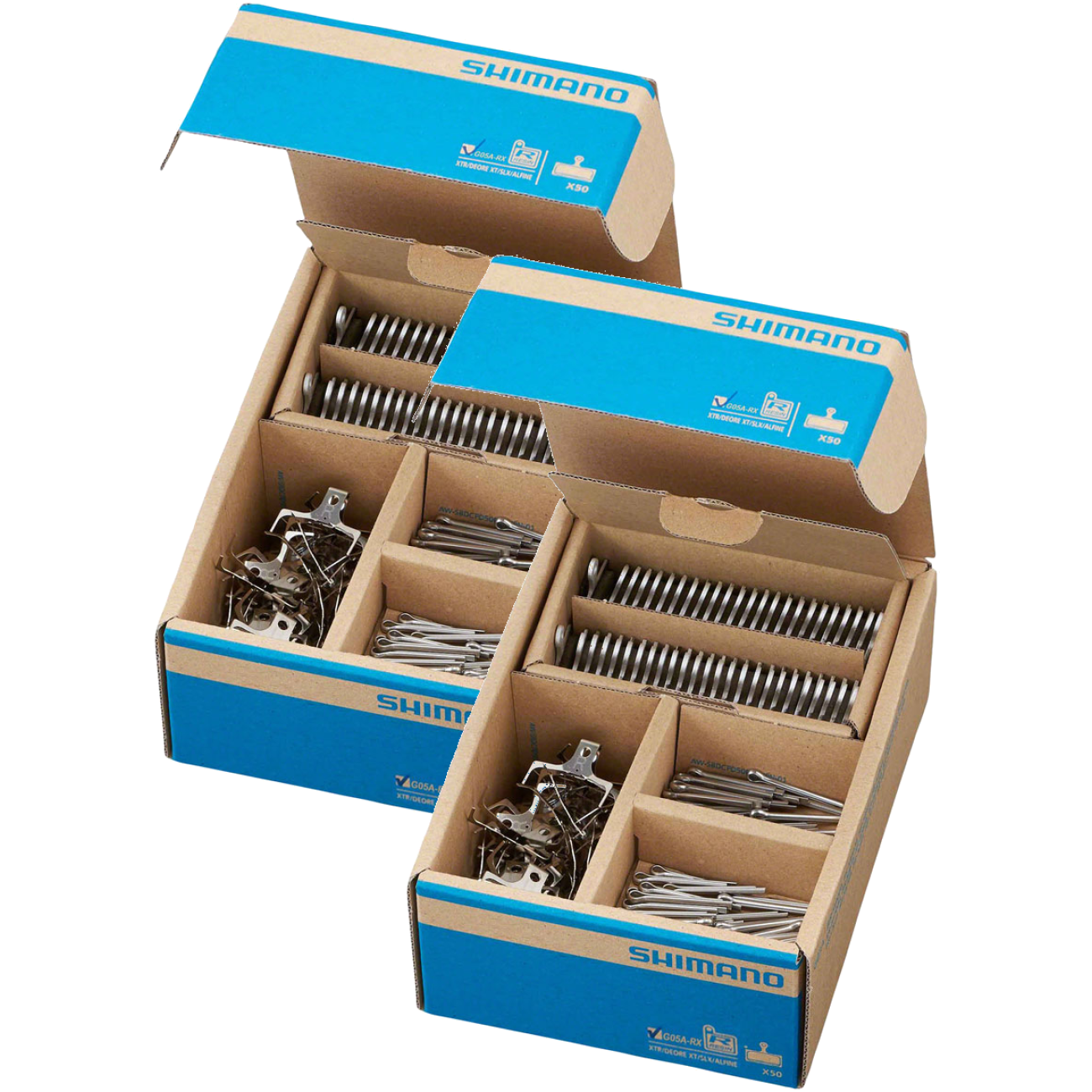 Shimano G05A-RX Resin Disc Brake Pads with Alloy Back Plate Durable, Quiet, Versatile Bike Braking (Pair, 50 pcs)